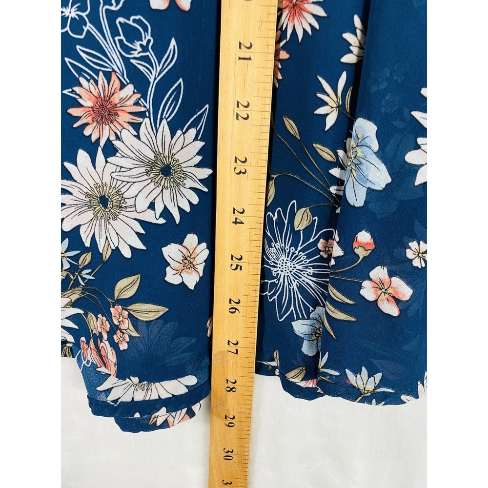 2/$30 Torrid Chiffon Midi Skirt Women Sz 2X Blue Floral Flare Cottage Romantic - Picture 5 of 13
